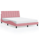sengeramme med LED uden madras Hanko 120x200 cm velour pink