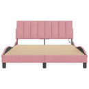 sengeramme med LED uden madras Hanko 120x200 cm velour pink