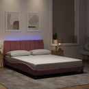 sengeramme med LED uden madras Hanko 120x200 cm velour pink