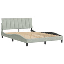 sengeramme med LED uden madras Hanko 140x190 cm velour lysegrå