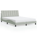 sengeramme med LED uden madras Hanko 140x190 cm velour lysegrå