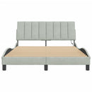 sengeramme med LED uden madras Hanko 140x190 cm velour lysegrå
