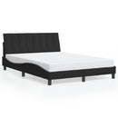 sengeramme med LED uden madras Hanko 140x190 cm velour sort