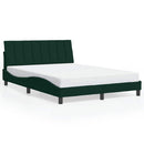 sengeramme med LED uden madras Hanko 140x190 cm velour mørkegrøn