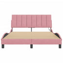 sengeramme med LED uden madras Hanko 140x190 cm velour pink