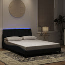 sengeramme med LED uden madras Hanko 140x200 cm velour sort