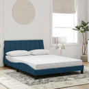 sengeramme med LED uden madras Hanko 140x200 cm velour blå