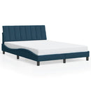 sengeramme med LED uden madras Hanko 140x200 cm velour blå
