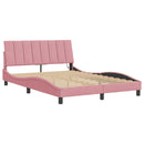 sengeramme med LED uden madras Hanko 140x200 cm velour pink