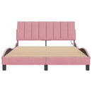 sengeramme med LED uden madras Hanko 140x200 cm velour pink