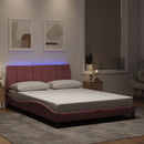 sengeramme med LED uden madras Hanko 140x200 cm velour pink