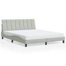 sengeramme med LED uden madras Hanko 160x200 cm velour lysegrå