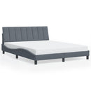 sengeramme med LED uden madras Hanko 160x200 cm velour mørkegrå