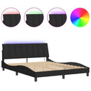 sengeramme med LED uden madras Hanko 160x200 cm velour sort