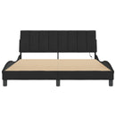 sengeramme med LED uden madras Hanko 160x200 cm velour sort