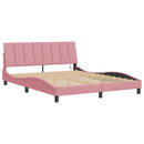 sengeramme med LED uden madras Hanko 160x200 cm velour pink