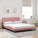 sengeramme med LED uden madras Hanko 160x200 cm velour pink