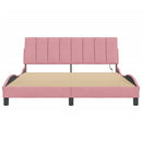 sengeramme med LED uden madras Hanko 160x200 cm velour pink
