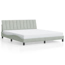 sengeramme med LED uden madras Hanko 180x200 cm velour lysegrå