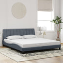 sengeramme med LED uden madras Hanko 148x200 cm velour mørkegrå