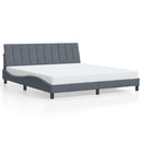 sengeramme med LED uden madras Hanko 148x200 cm velour mørkegrå