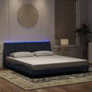 sengeramme med LED uden madras Hanko 148x200 cm velour mørkegrå