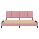 sengeramme med LED uden madras Hanko 180x200 cm velour pink