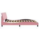 sengeramme med LED uden madras Hanko 180x200 cm velour pink