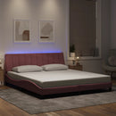 sengeramme med LED uden madras Hanko 180x200 cm velour pink