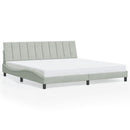 sengeramme med LED uden madras Hanko 200x200 cm velour lysegrå