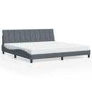 sengeramme med LED uden madras Hanko 200x200 cm velour mørkegrå