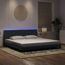 sengeramme med LED uden madras Hanko 200x200 cm velour mørkegrå