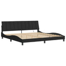 sengeramme med LED uden madras Hanko 200x200 cm velour sort