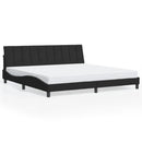 sengeramme med LED uden madras Hanko 200x200 cm velour sort