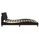 sengeramme med LED uden madras Hanko 200x200 cm velour sort