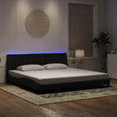 sengeramme med LED uden madras Hanko 200x200 cm velour sort