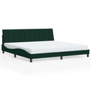 sengeramme med LED uden madras Hanko 200x200 cm velour mørkegrøn