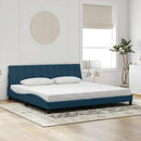 sengeramme med LED uden madras Hanko 160x200 cm velour lyseblå