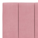 sengeramme med LED uden madras Hanko 200x200 cm velour lyserød