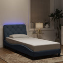 sengeramme med LED uden madras 80x200 cm velour mørkegrå