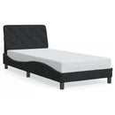 sengeramme med LED uden madras 80x200 cm velour sort