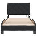 sengeramme med LED uden madras 80x200 cm velour sort