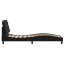 sengeramme med LED uden madras 80x200 cm velour sort