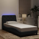 sengeramme med LED uden madras 80x200 cm velour sort