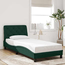 sengeramme med LED uden madras 80x200 cm velour mørkegrøn
