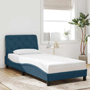 sengeramme med LED uden madras 80x200 cm velour blå