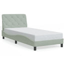 sengeramme med LED uden madras 90x190 cm velour lysegrå