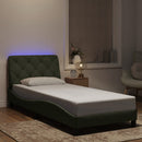 sengeramme med LED uden madras 90x190 cm velour lysegrå