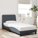 sengeramme med LED uden madras 90x190 cm velour mørkegrå