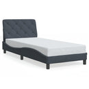 sengeramme med LED uden madras 90x190 cm velour mørkegrå
